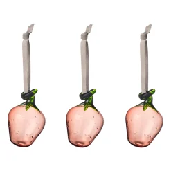 Glasdekoration*IITTALA Glasjordgubbe rosa 3st