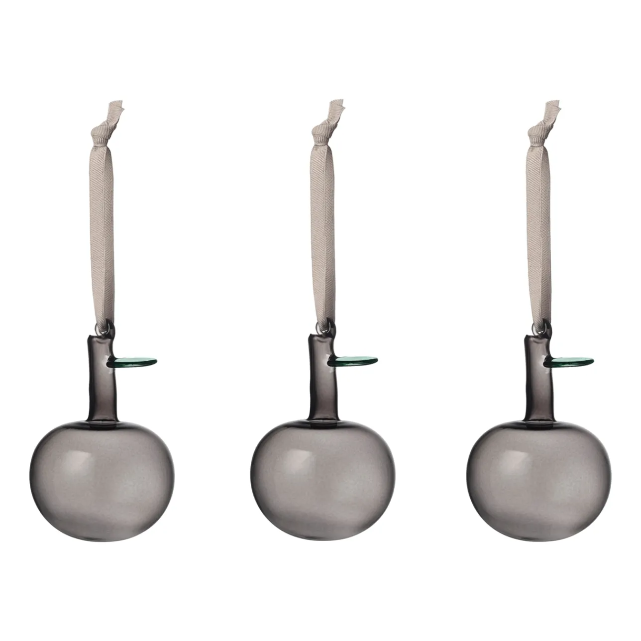 Glasdekoration*IITTALA Glasäpple grå 3st Grå