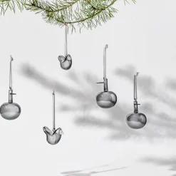 Glasdekoration*IITTALA Glasäpple grå 3st Grå