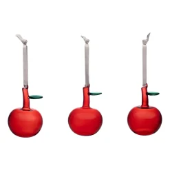 Glasdekoration*IITTALA Glasäpple röd 3st Röd