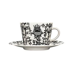 Muggar Och Koppar*IITTALA Kaffe/cappuccinokopp 0,2L & fat 15cm svart