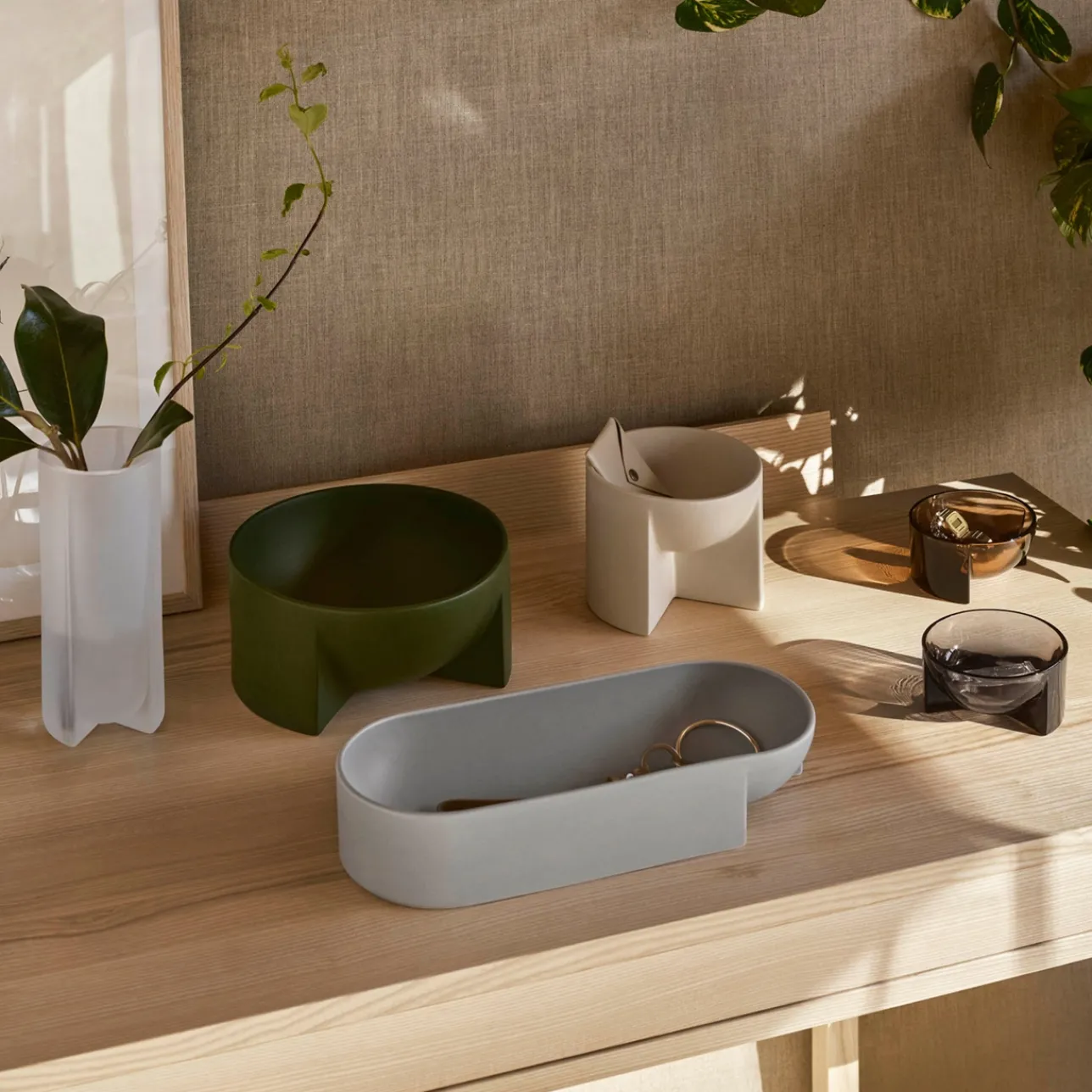 Dekorativa Skålar Och Fat|Accessoarer*IITTALA Keramikskål 240x120mm moss grön