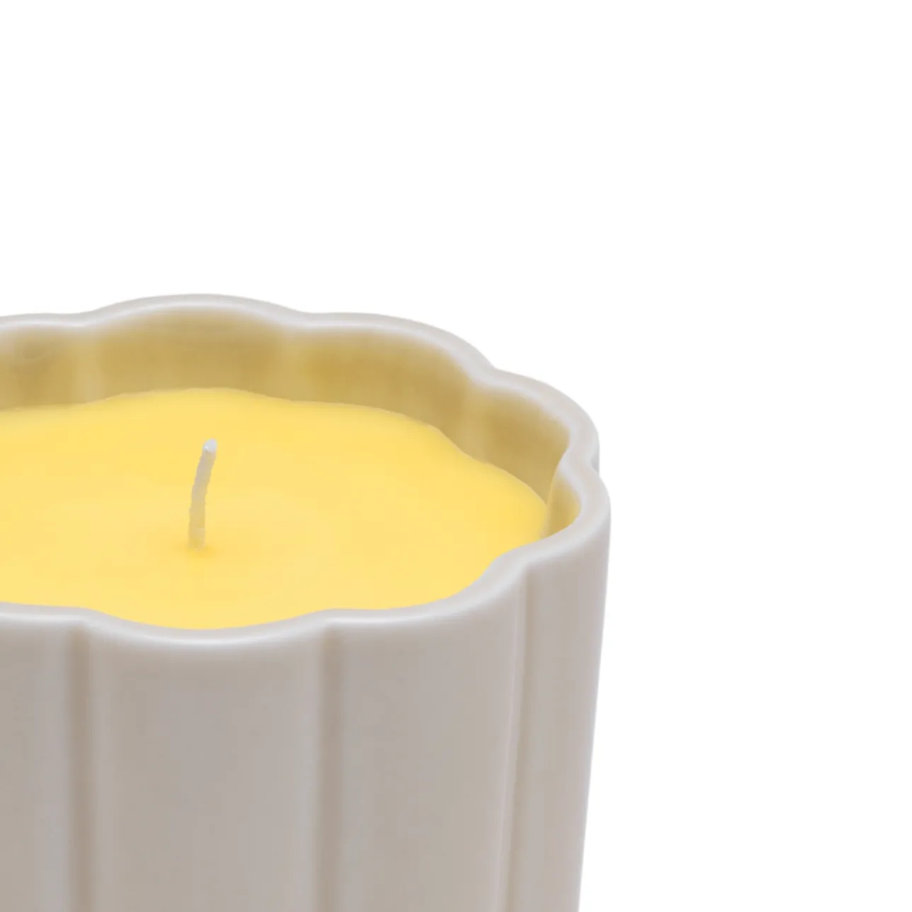 Ljuslyktor*IITTALA Ljus i keramikform rund Beige-gul