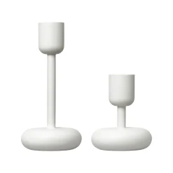 Ljusstakar*IITTALA Ljusstake vitbig and small