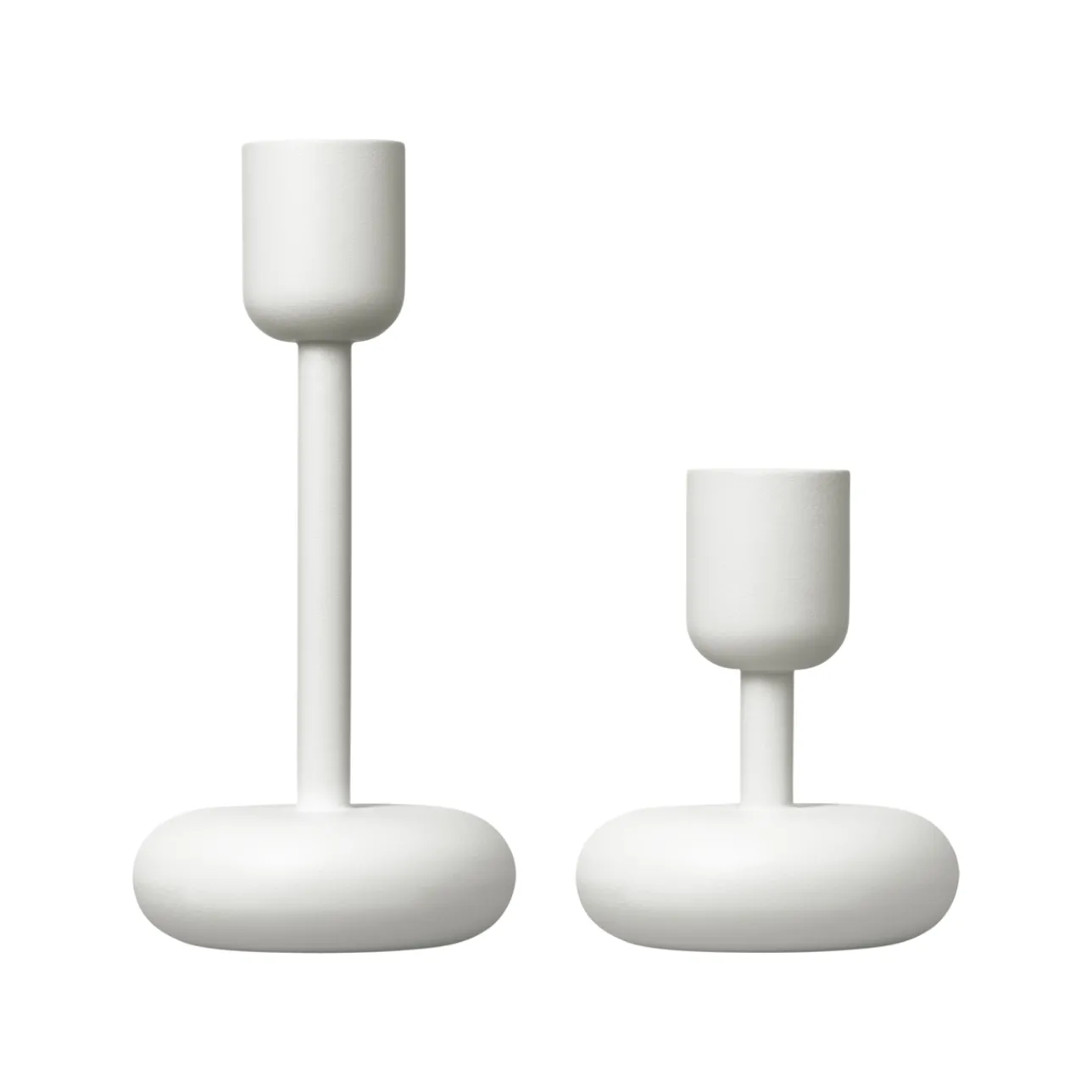 Ljusstakar*IITTALA Ljusstake vitbig and small