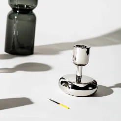 Ljusstakar*IITTALA Ljusstalke 107mm steel Stål