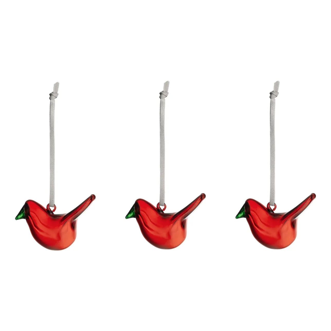 Glasdekoration*IITTALA Mini glasfågel röd 3st Röd