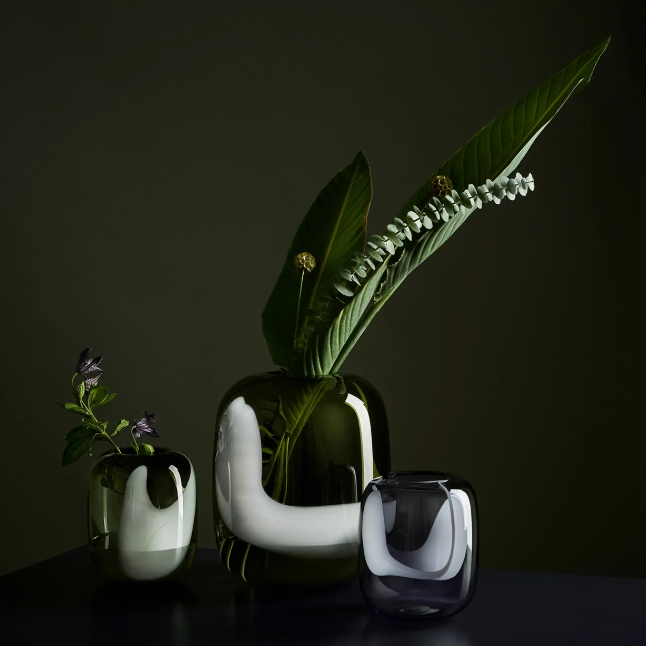 Konstföremål*IITTALA Vas 320mm moss grön Mossgrön