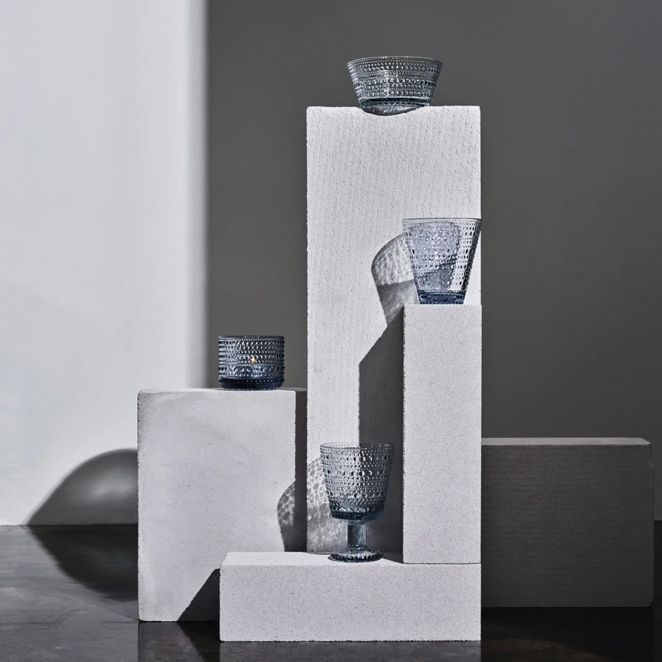 Ljuslyktor*IITTALA Värmeljusstake 64 mm återvunnet glas Återvunnet